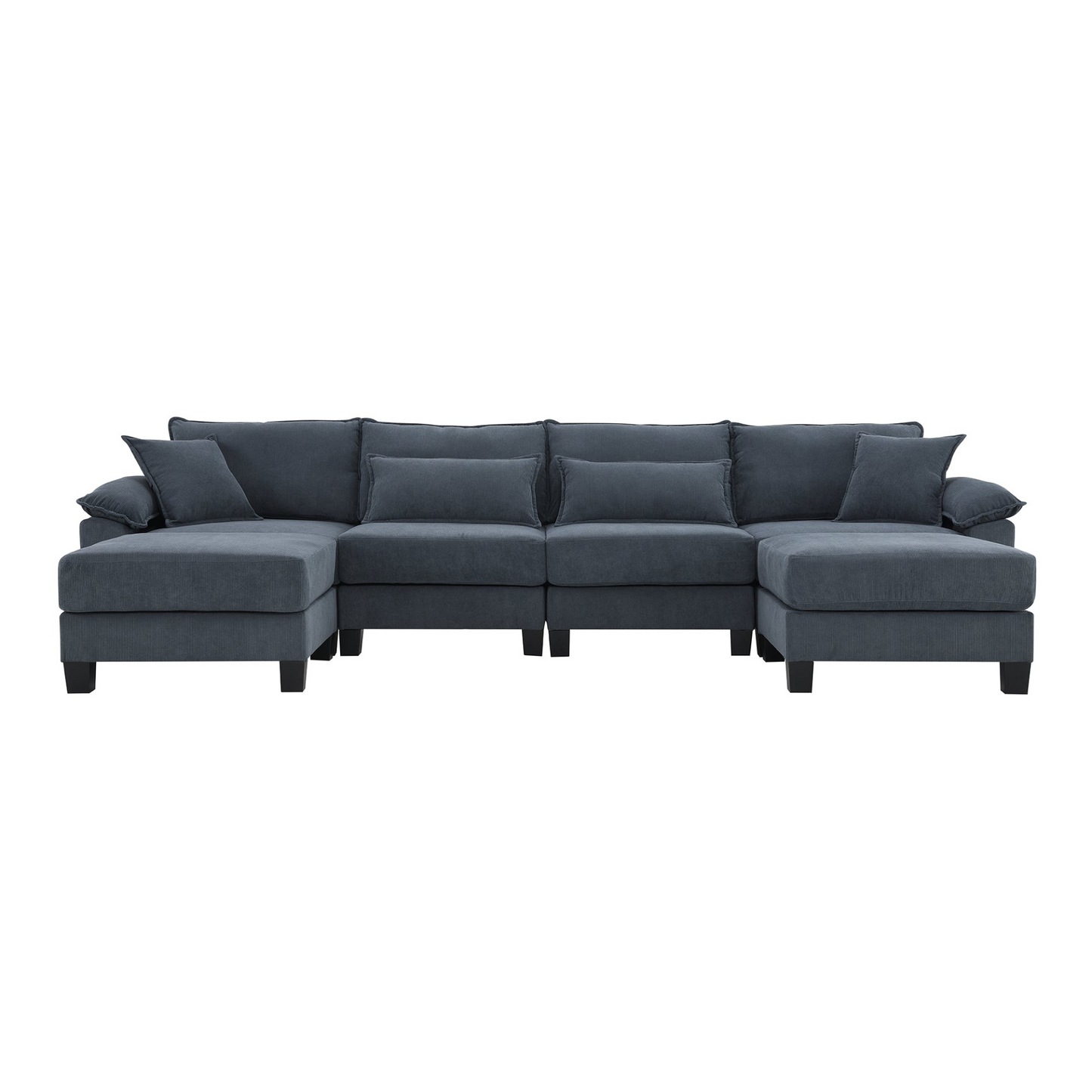 133*65" Corduroy Modular Sectional Sofa,U Shaped Couch with Armrest Bags,6 Seat Freely Combinable Sofa Bed,Comfortable and Spacious Indoor Furniture for Living Room, 2 Colors