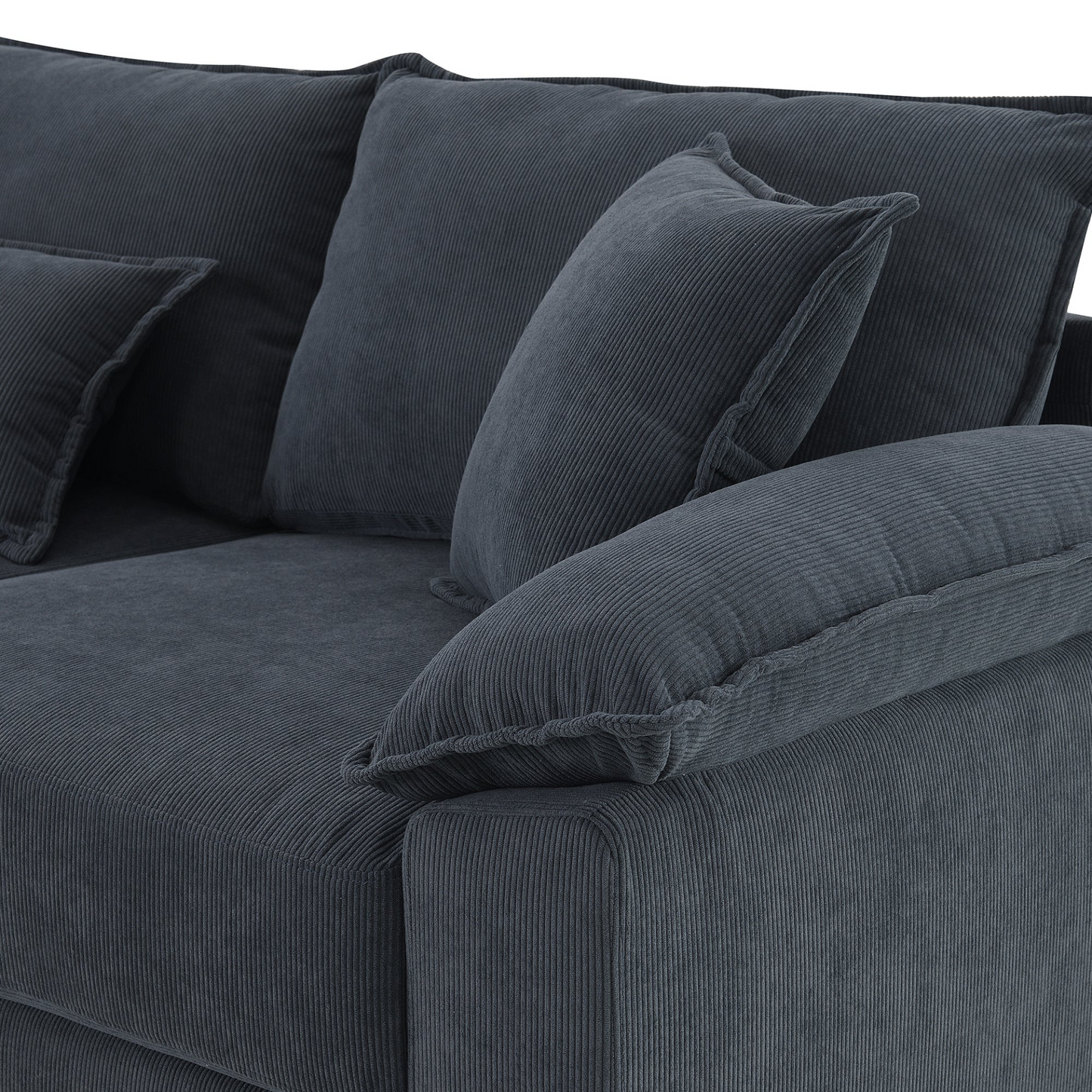 133*65" Corduroy Modular Sectional Sofa,U Shaped Couch with Armrest Bags,6 Seat Freely Combinable Sofa Bed,Comfortable and Spacious Indoor Furniture for Living Room, 2 Colors