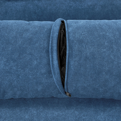 55.1" Pull Out Sleep Sofa Bed Loveseats Sofa Couch with Adjsutable Backrest, Storage Pockets, 2 Soft Pillows, USB Ports for Living Room, Bedroom, Apartment, Office, Blue