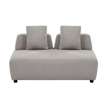 Contemporary 3-piece Sectional Sofa Free Convertible sofa with Four Removable Pillows for Living Room, Grey