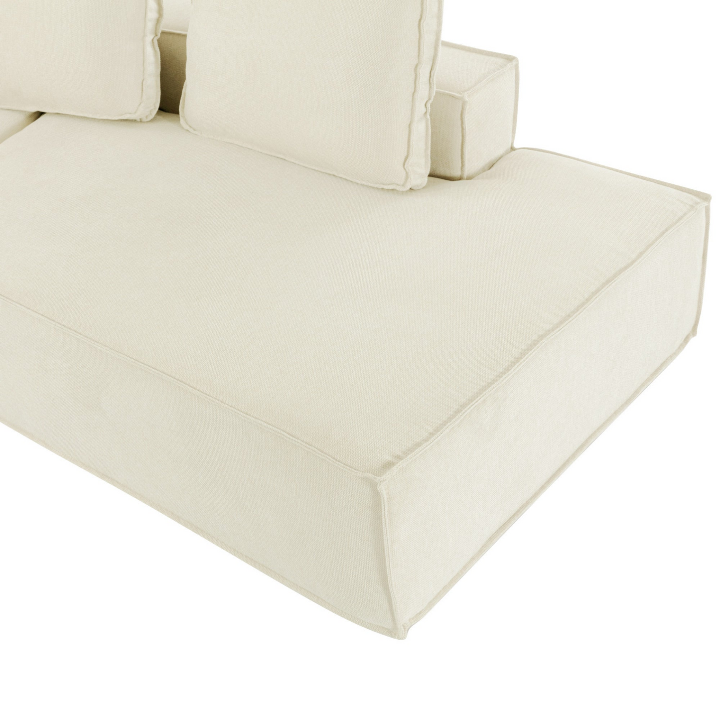 125" Stylish Chaise Lounge Modern Indoor Lounge Sofa Sleeper Sofa with Clean Lines for Living Room, Beige