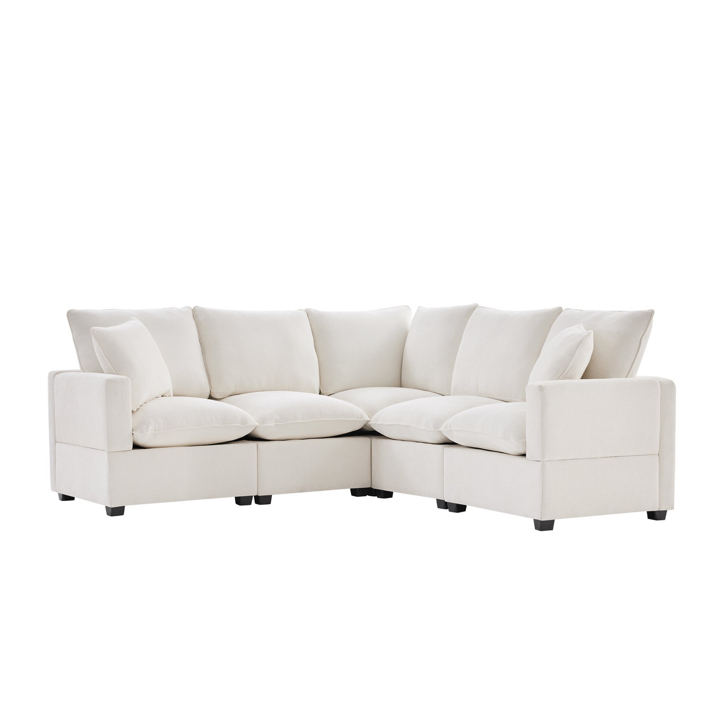 84*84" Modern L Shape Modular Sofa, 5 Seat Chenille Sectional Couch Set with 2 Pillows Included, Freely Combinable Indoor Funiture for Living Room, Apartment, Office, 2 Colors