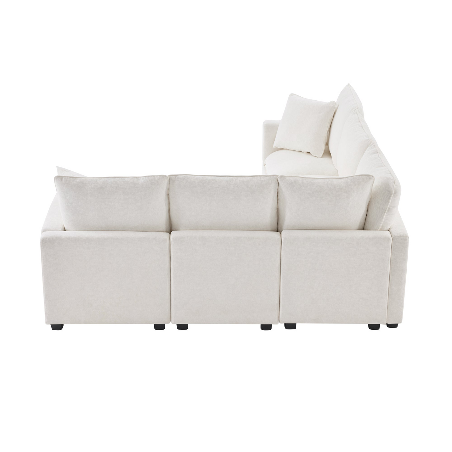84*84" Modern L Shape Modular Sofa, 5 Seat Chenille Sectional Couch Set with 2 Pillows Included, Freely Combinable Indoor Funiture for Living Room, Apartment, Office, 2 Colors