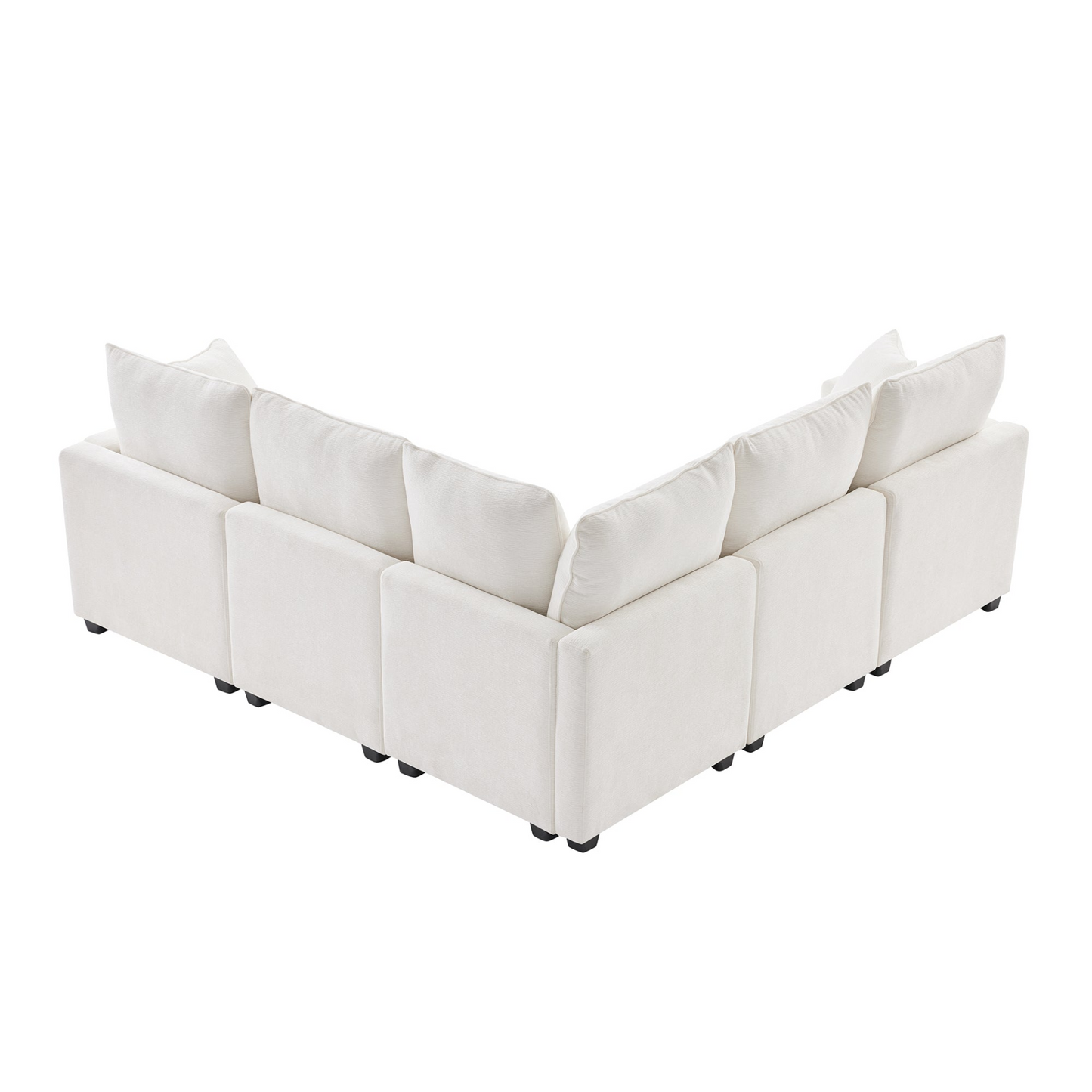 84*84" Modern L Shape Modular Sofa, 5 Seat Chenille Sectional Couch Set with 2 Pillows Included, Freely Combinable Indoor Funiture for Living Room, Apartment, Office, 2 Colors