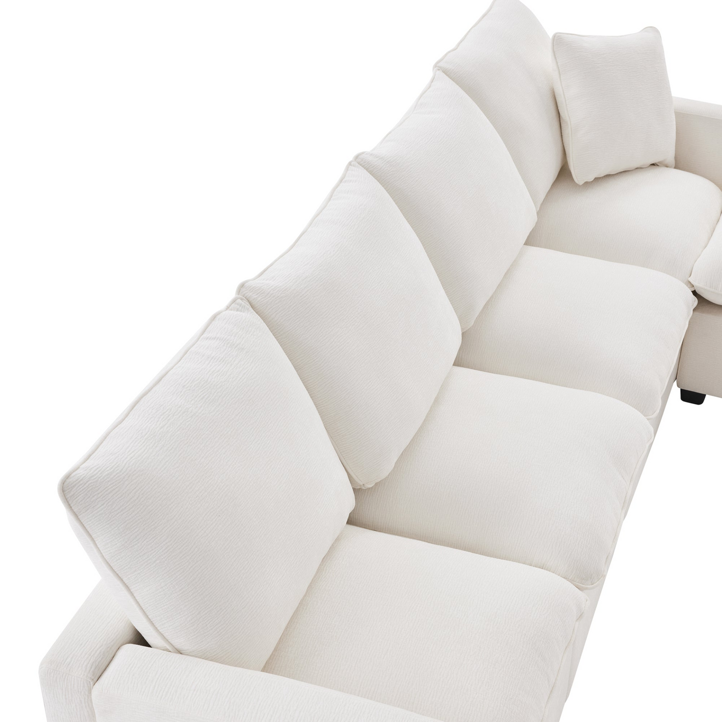 84*84" Modern L Shape Modular Sofa, 5 Seat Chenille Sectional Couch Set with 2 Pillows Included, Freely Combinable Indoor Funiture for Living Room, Apartment, Office, 2 Colors