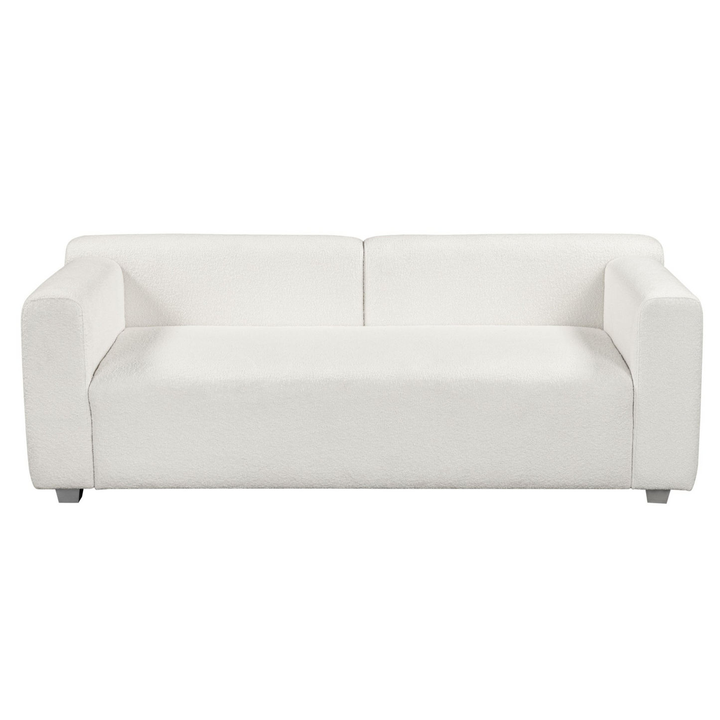 82*36" Modern Loop Yarn Fabric Sofa, One-Piece Seat Frame, Minimalist 2-3 Seat Couch Easy to Install, Loveseats with Extra Wide Domed Arms for Living Room, Bedroom, Apartment, Office(2 Pillows)