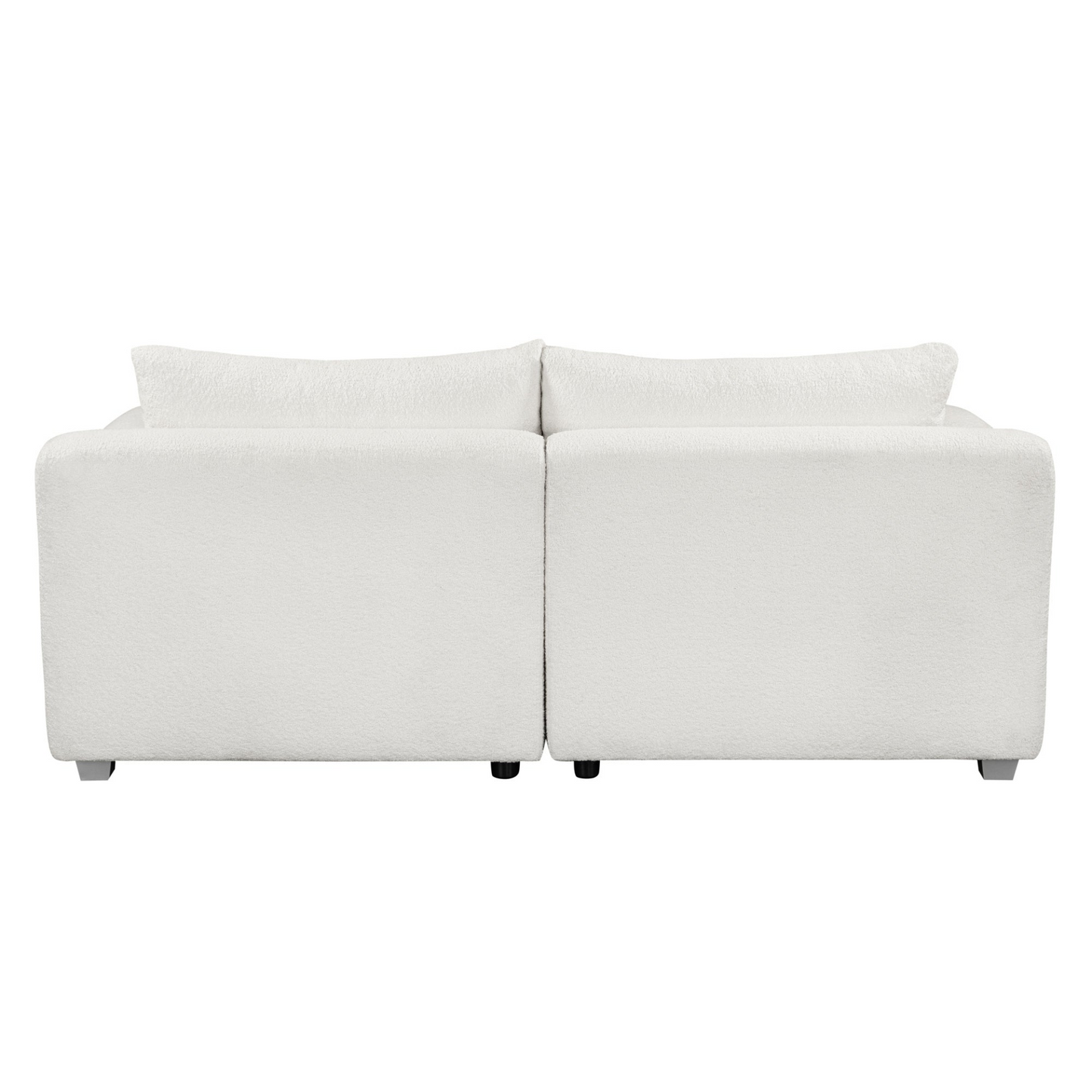 82*36" Modern Loop Yarn Fabric Sofa, One-Piece Seat Frame, Minimalist 2-3 Seat Couch Easy to Install, Loveseats with Extra Wide Domed Arms for Living Room, Bedroom, Apartment, Office(2 Pillows)