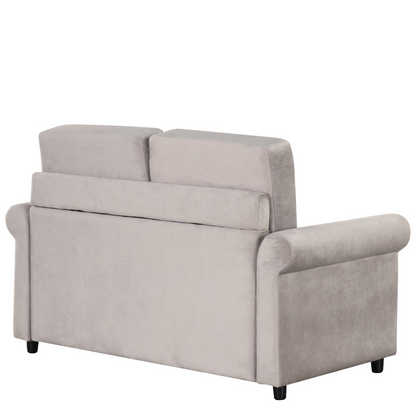 57.4" Pull Out Sofa Bed,Sleeper Sofa Bed with Premium Twin Size Mattress Pad,2-in-1 Pull Out Couch Bed,Loveseat Sleeper for Living Room,Small Apartment, Light Beige