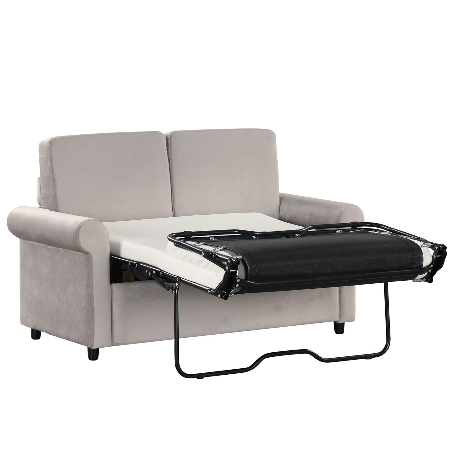 57.4" Pull Out Sofa Bed,Sleeper Sofa Bed with Premium Twin Size Mattress Pad,2-in-1 Pull Out Couch Bed,Loveseat Sleeper for Living Room,Small Apartment, Light Beige