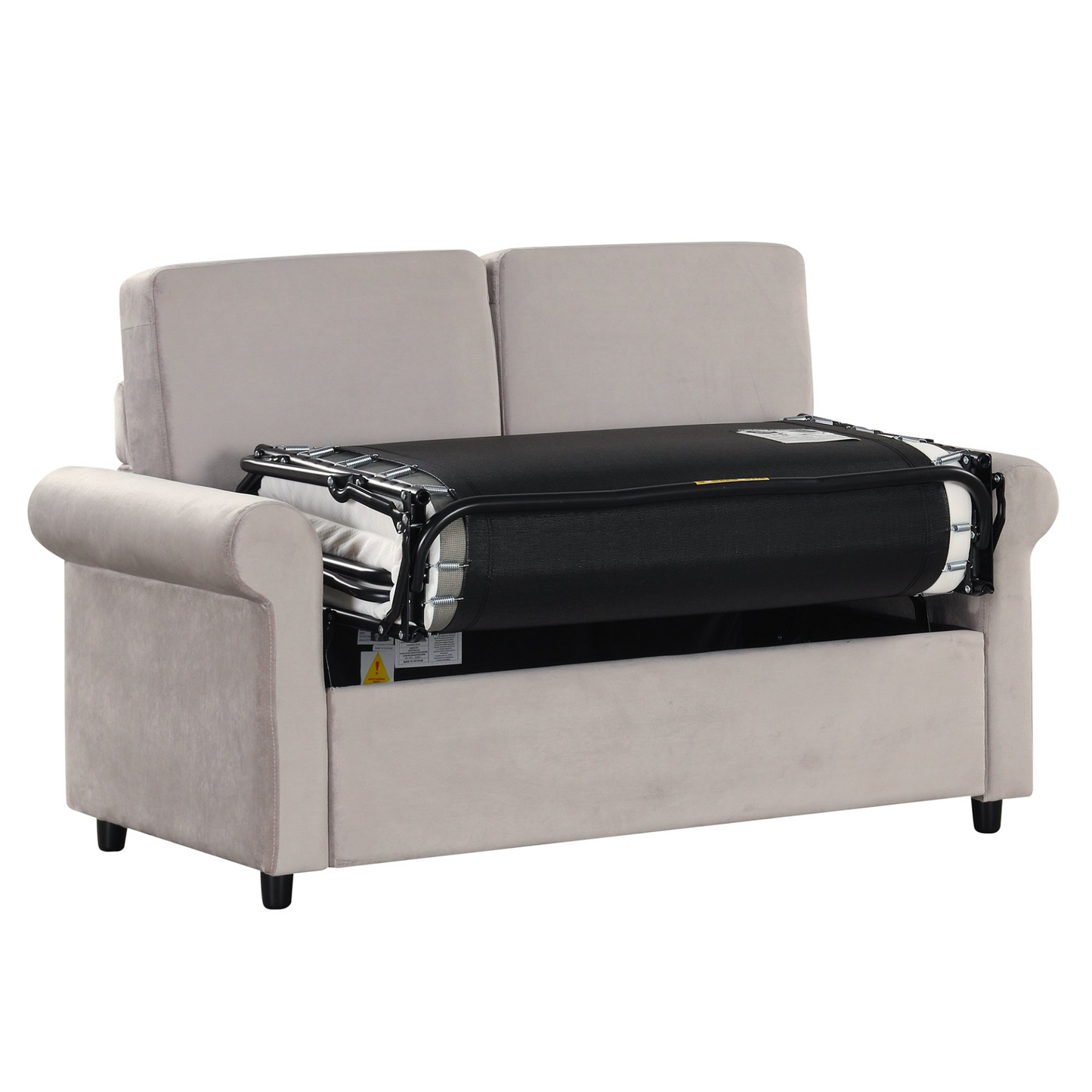 57.4" Pull Out Sofa Bed,Sleeper Sofa Bed with Premium Twin Size Mattress Pad,2-in-1 Pull Out Couch Bed,Loveseat Sleeper for Living Room,Small Apartment, Light Beige