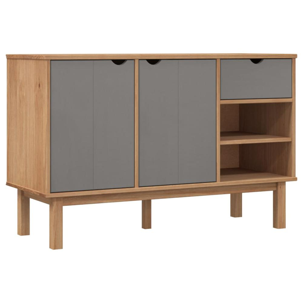 Sideboard OTTA Brown and Gray 44.9"x16.9"x28.9" Solid Wood Pine
