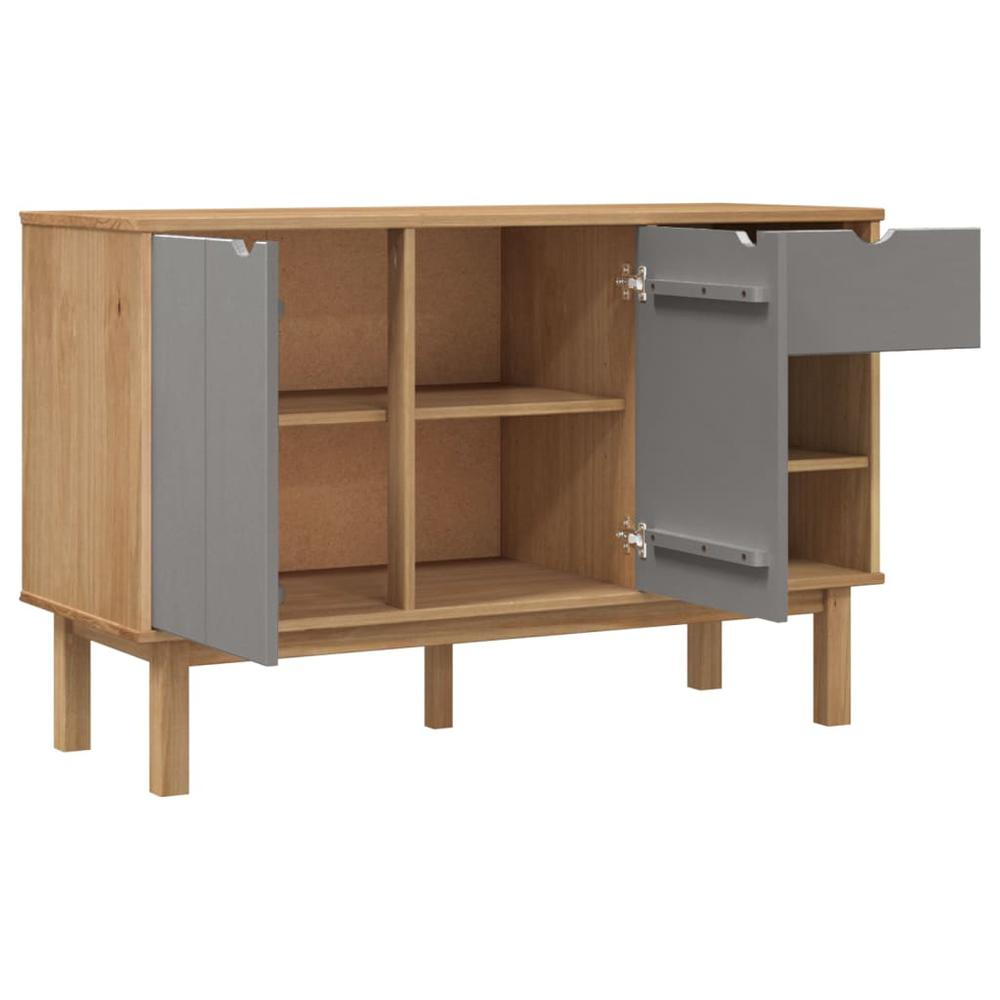 Sideboard OTTA Brown and Gray 44.9"x16.9"x28.9" Solid Wood Pine