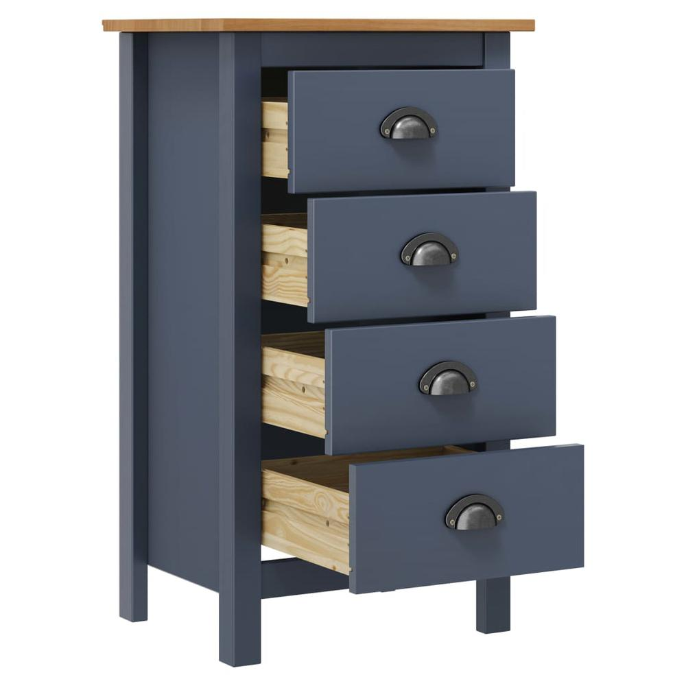 Sideboard Hill Gray 18.1"x13.8"x31.5" Solid Pine Wood