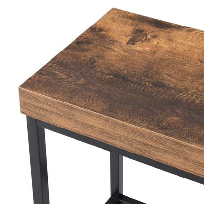 Farmhouse Kitchen Island Set with Drop Leaf and 2 Seatings,Dining Table Set with Storage Cabinet, Drawers and Towel Rack, Black+Rustic Brown