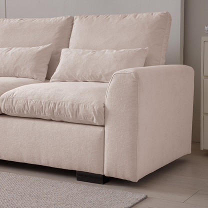 114.5"Modern Modular L Shaped Chenille Sofa Couch Reversible Ottoman With Storage Removable and Washable Cushions Sofa With USB Ports & Cup Holder For Living Room