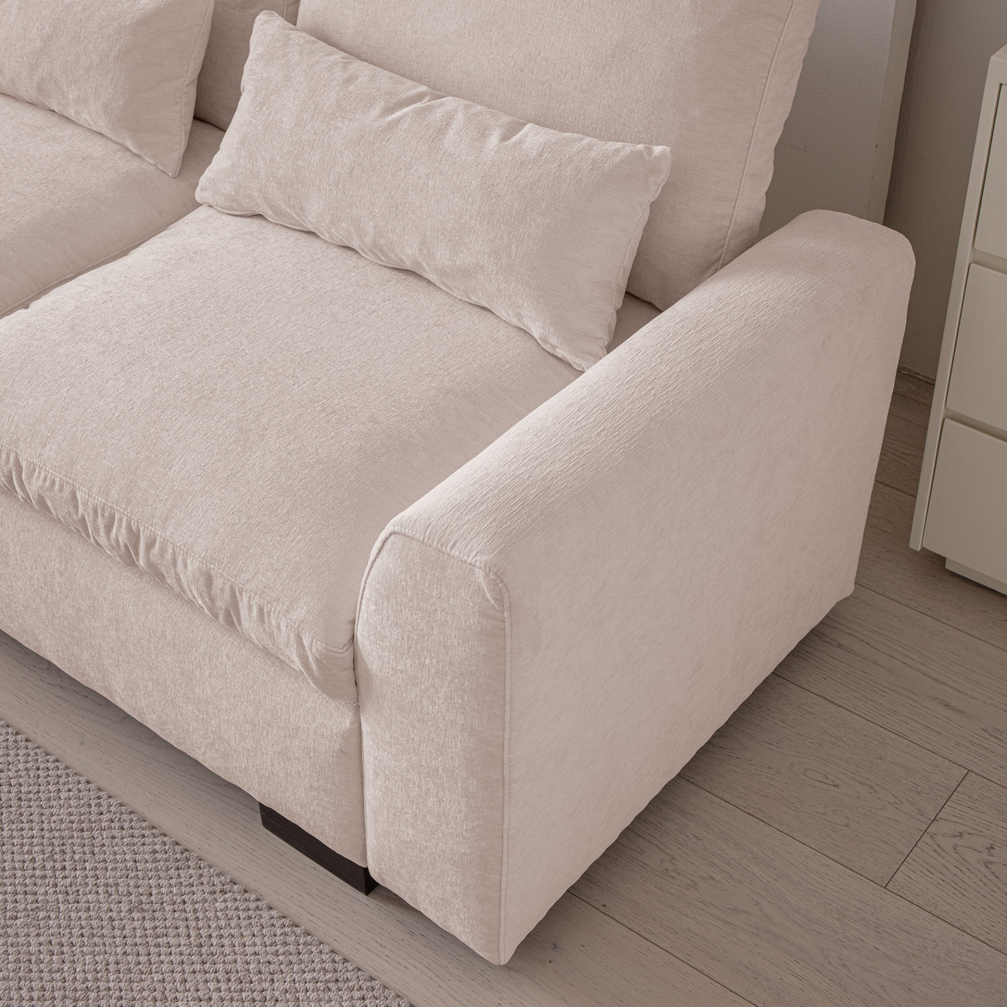 114.5"Modern Modular L Shaped Chenille Sofa Couch Reversible Ottoman With Storage Removable and Washable Cushions Sofa With USB Ports & Cup Holder For Living Room