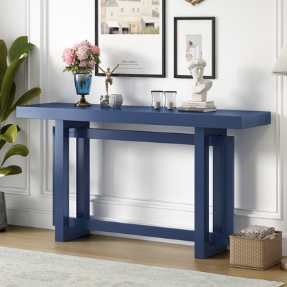 Contemporary Console Table with Wood Top, Extra Long Entryway Table for Entryway, Hallway, Living Room, Foyer, Corridor