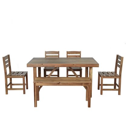 High-quality Acacia Wood Outdoor Table and Chair Set, Suitable for Patio, Balcony, Backyard