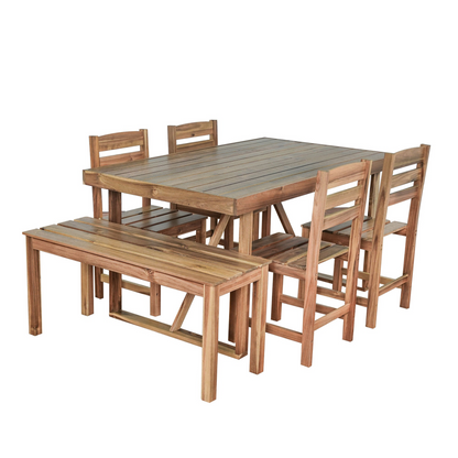 High-quality Acacia Wood Outdoor Table and Chair Set, Suitable for Patio, Balcony, Backyard