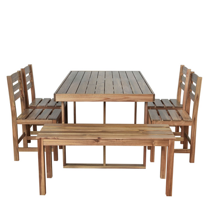 High-quality Acacia Wood Outdoor Table and Chair Set, Suitable for Patio, Balcony, Backyard