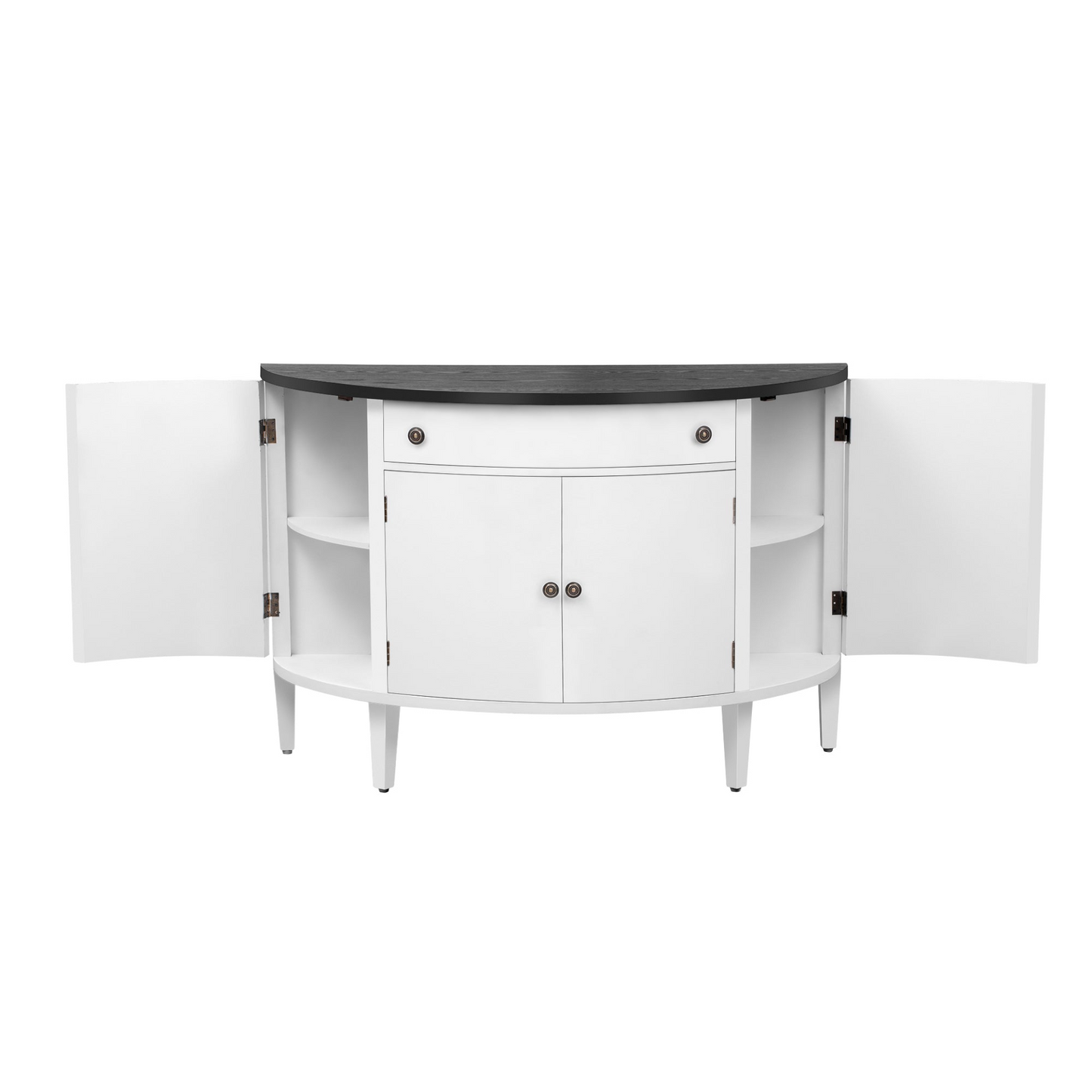 Curved Design Storage Cabinet made of Fraxinus Mandschuric Solid Wood Veneer, Adjustable Shelves, Suitable for Corridors, Entrances and Study.