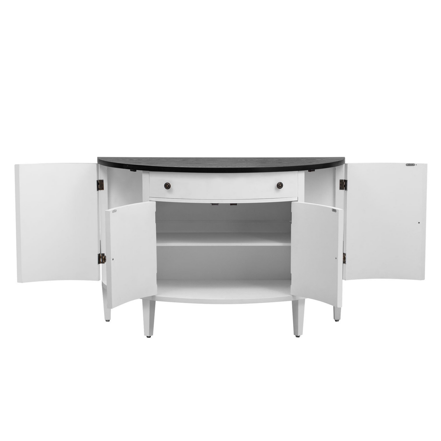 Curved Design Storage Cabinet made of Fraxinus Mandschuric Solid Wood Veneer, Adjustable Shelves, Suitable for Corridors, Entrances and Study.