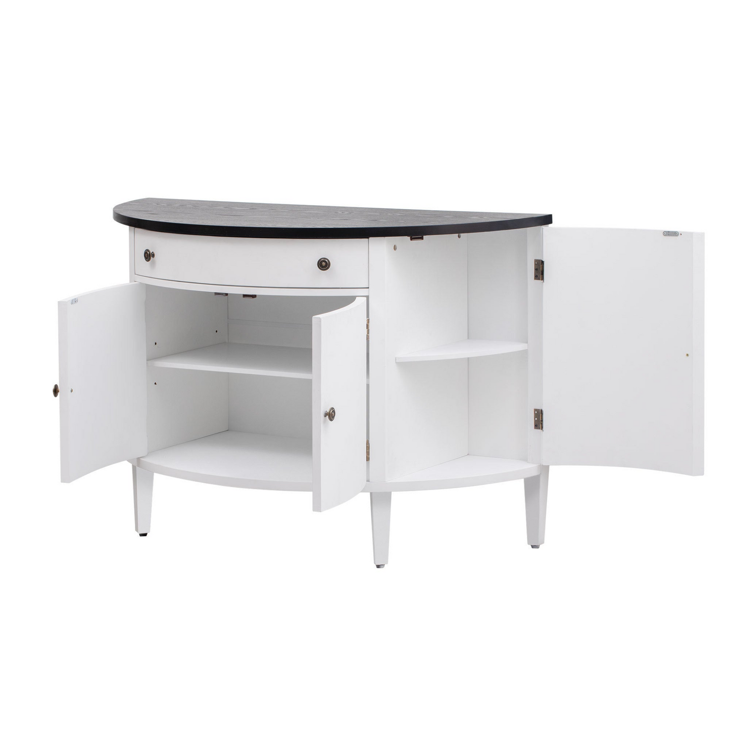 Curved Design Storage Cabinet made of Fraxinus Mandschuric Solid Wood Veneer, Adjustable Shelves, Suitable for Corridors, Entrances and Study.
