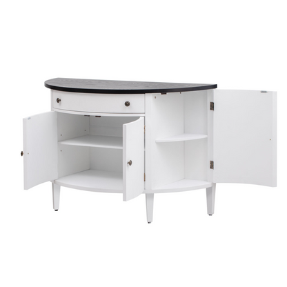 Curved Design Storage Cabinet made of Fraxinus Mandschuric Solid Wood Veneer, Adjustable Shelves, Suitable for Corridors, Entrances and Study.
