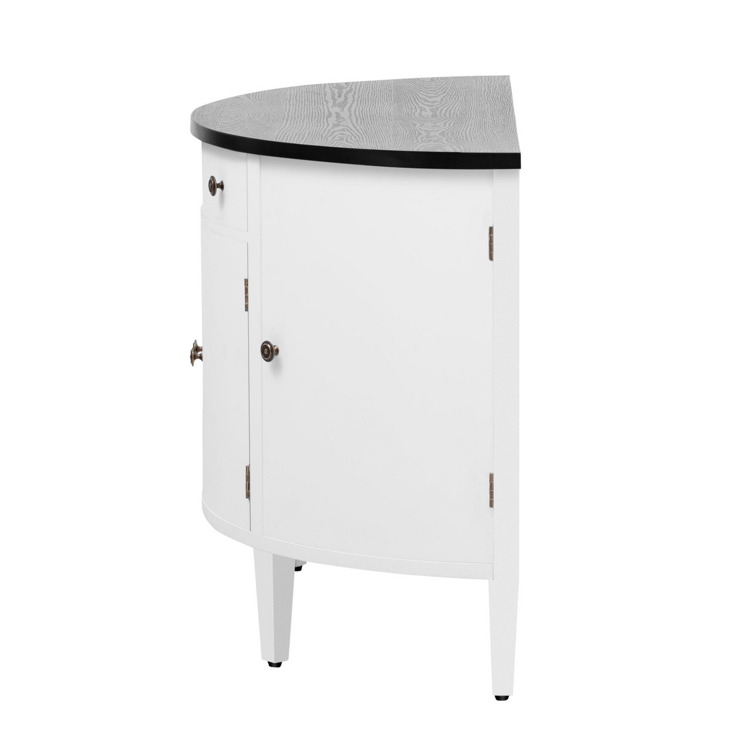 Curved Design Storage Cabinet made of Fraxinus Mandschuric Solid Wood Veneer, Adjustable Shelves, Suitable for Corridors, Entrances and Study.