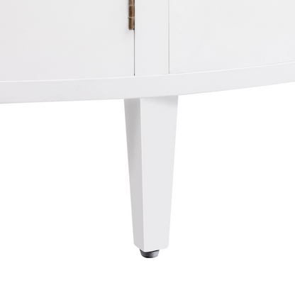 Curved Design Storage Cabinet made of Fraxinus Mandschuric Solid Wood Veneer, Adjustable Shelves, Suitable for Corridors, Entrances and Study.
