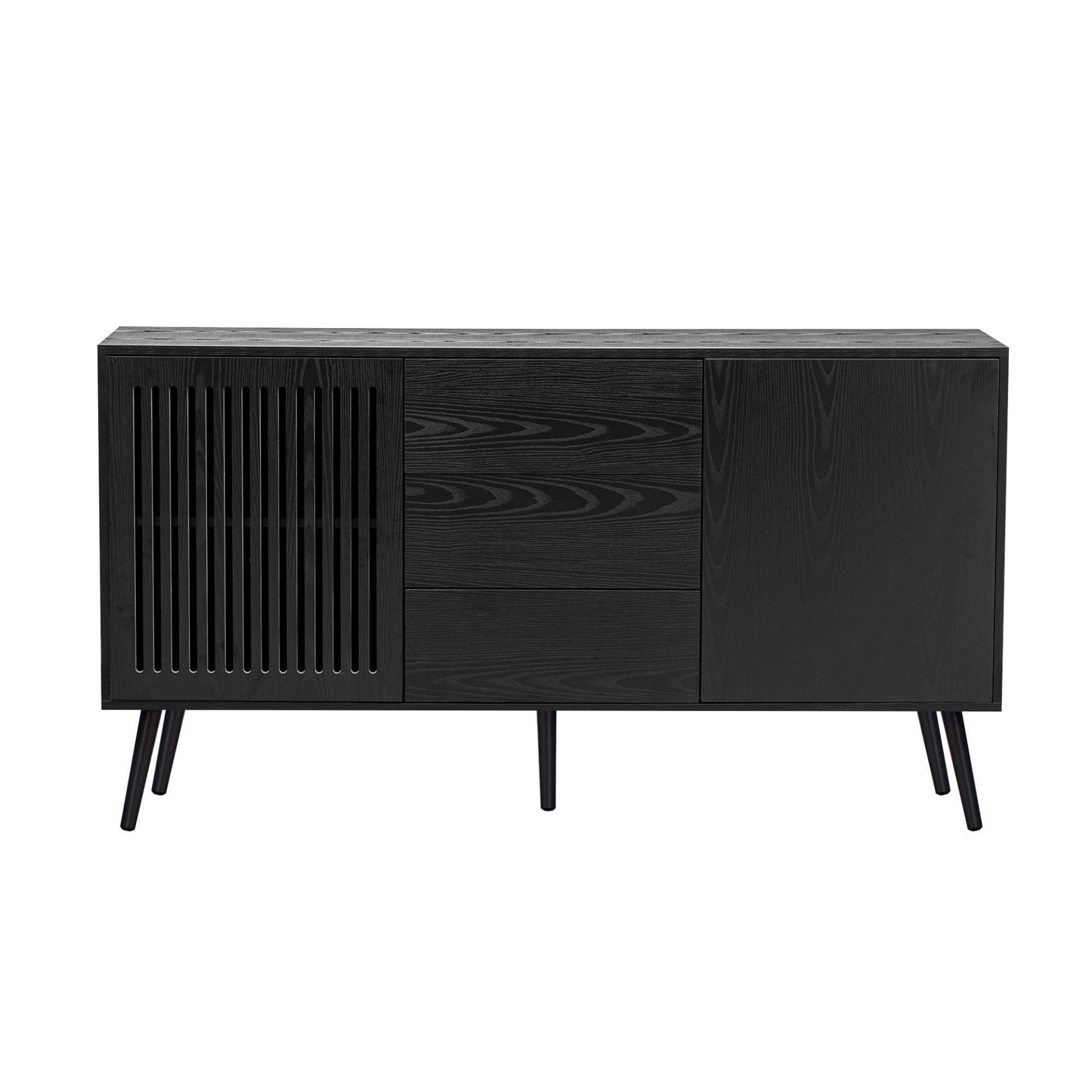 Modern Cabinet with 2 Doors and 3 Drawers, Suitable for Living Rooms, Studies, and Entrances.