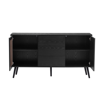 Modern Cabinet with 2 Doors and 3 Drawers, Suitable for Living Rooms, Studies, and Entrances.