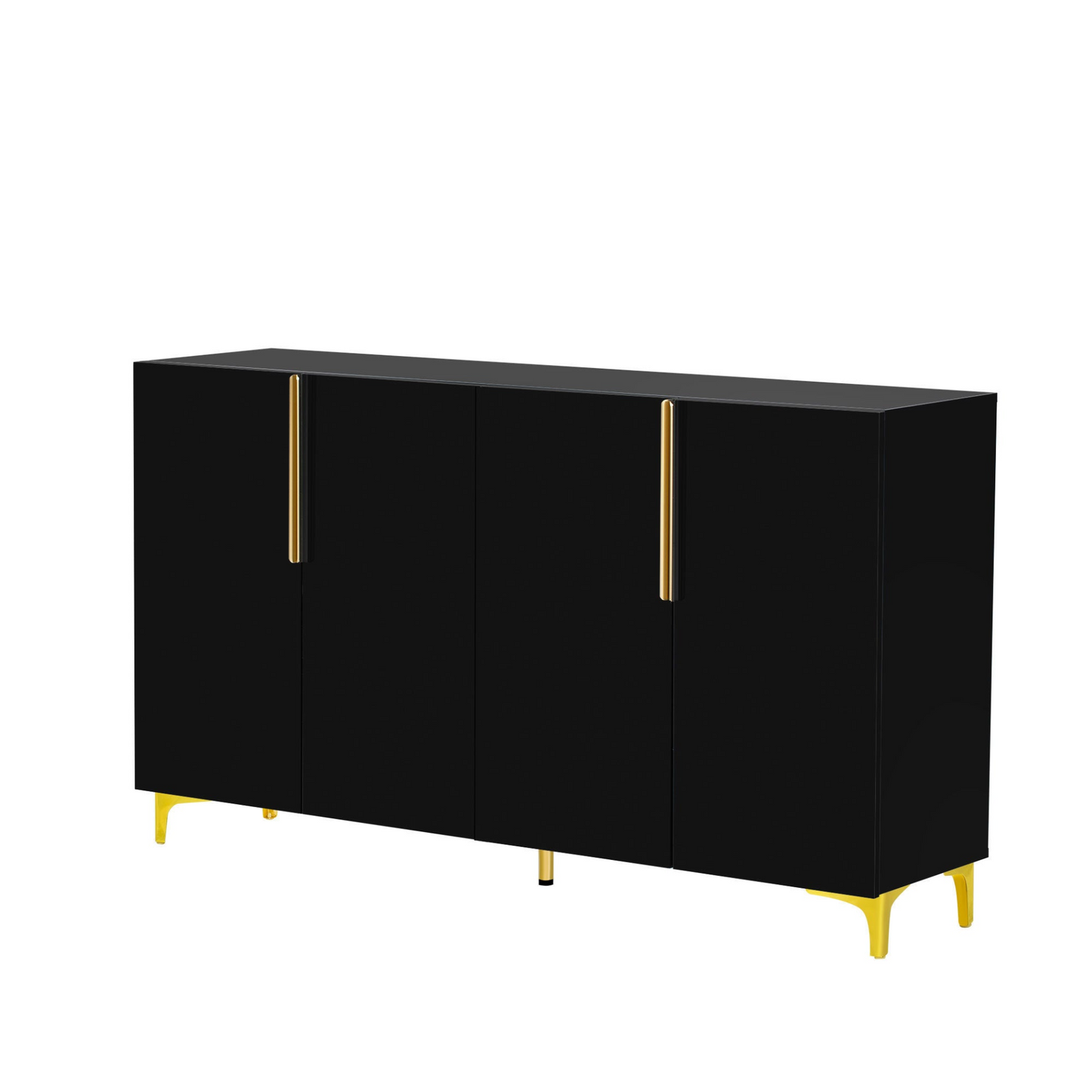 A Glossy Finish Light Luxury Storage Cabinet, Adjustable, Suitable for Living Room, Study, Hallway.