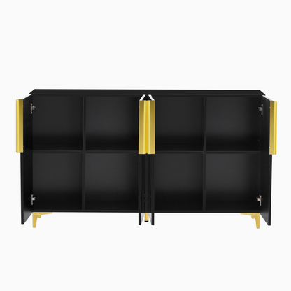A Glossy Finish Light Luxury Storage Cabinet, Adjustable, Suitable for Living Room, Study, Hallway.