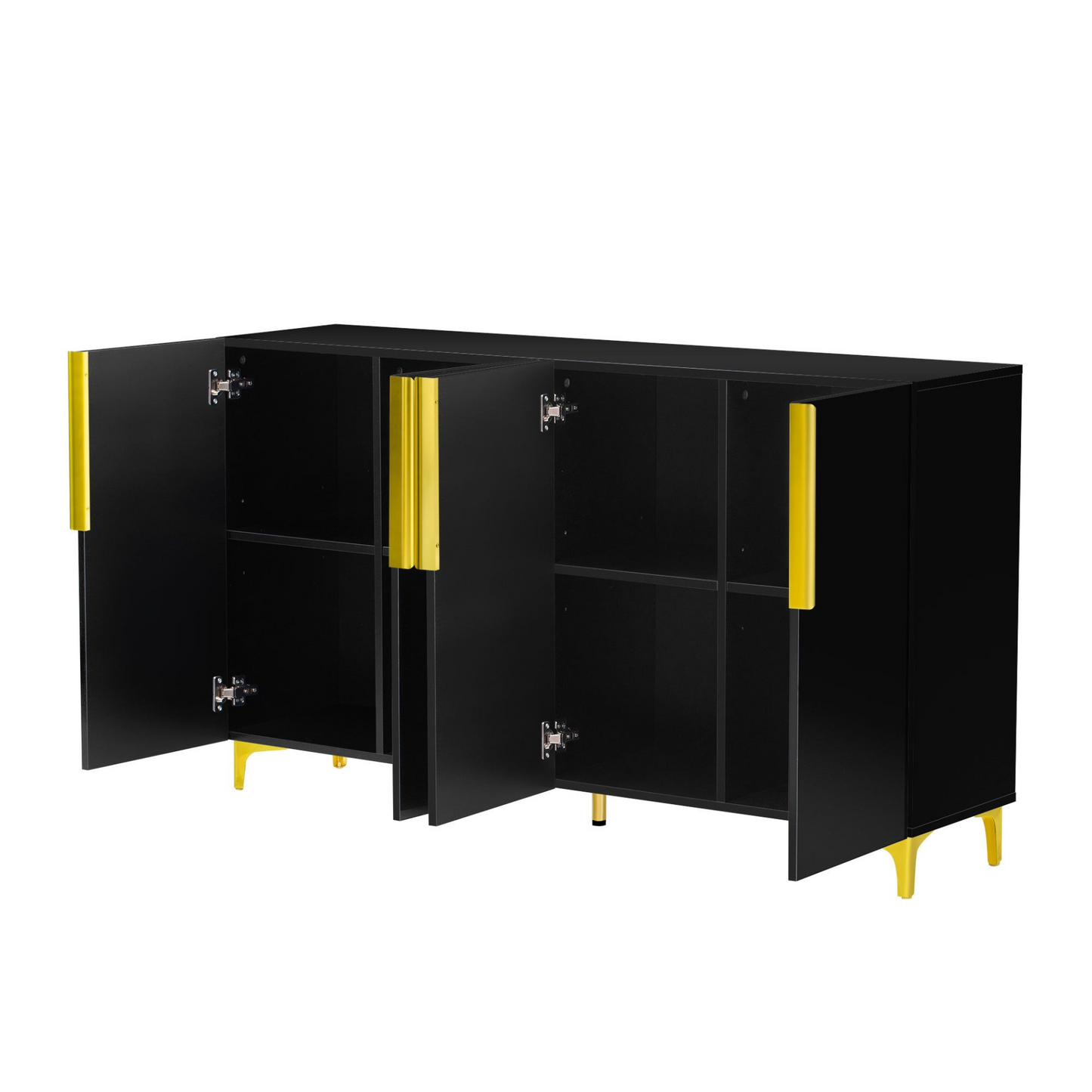 A Glossy Finish Light Luxury Storage Cabinet, Adjustable, Suitable for Living Room, Study, Hallway.