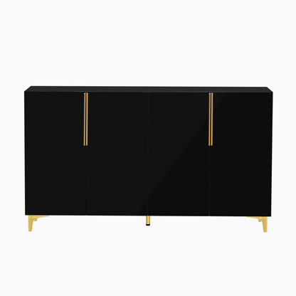 A Glossy Finish Light Luxury Storage Cabinet, Adjustable, Suitable for Living Room, Study, Hallway.