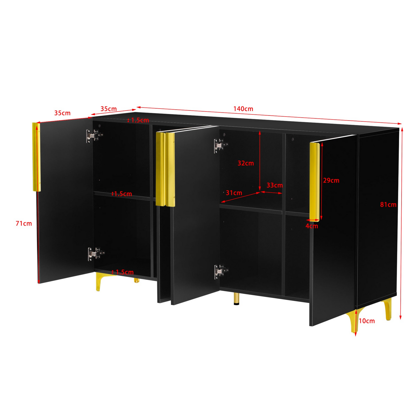 A Glossy Finish Light Luxury Storage Cabinet, Adjustable, Suitable for Living Room, Study, Hallway.