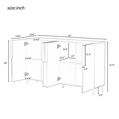 A Glossy Finish Light Luxury Storage Cabinet, Adjustable, Suitable for Living Room, Study, Hallway.