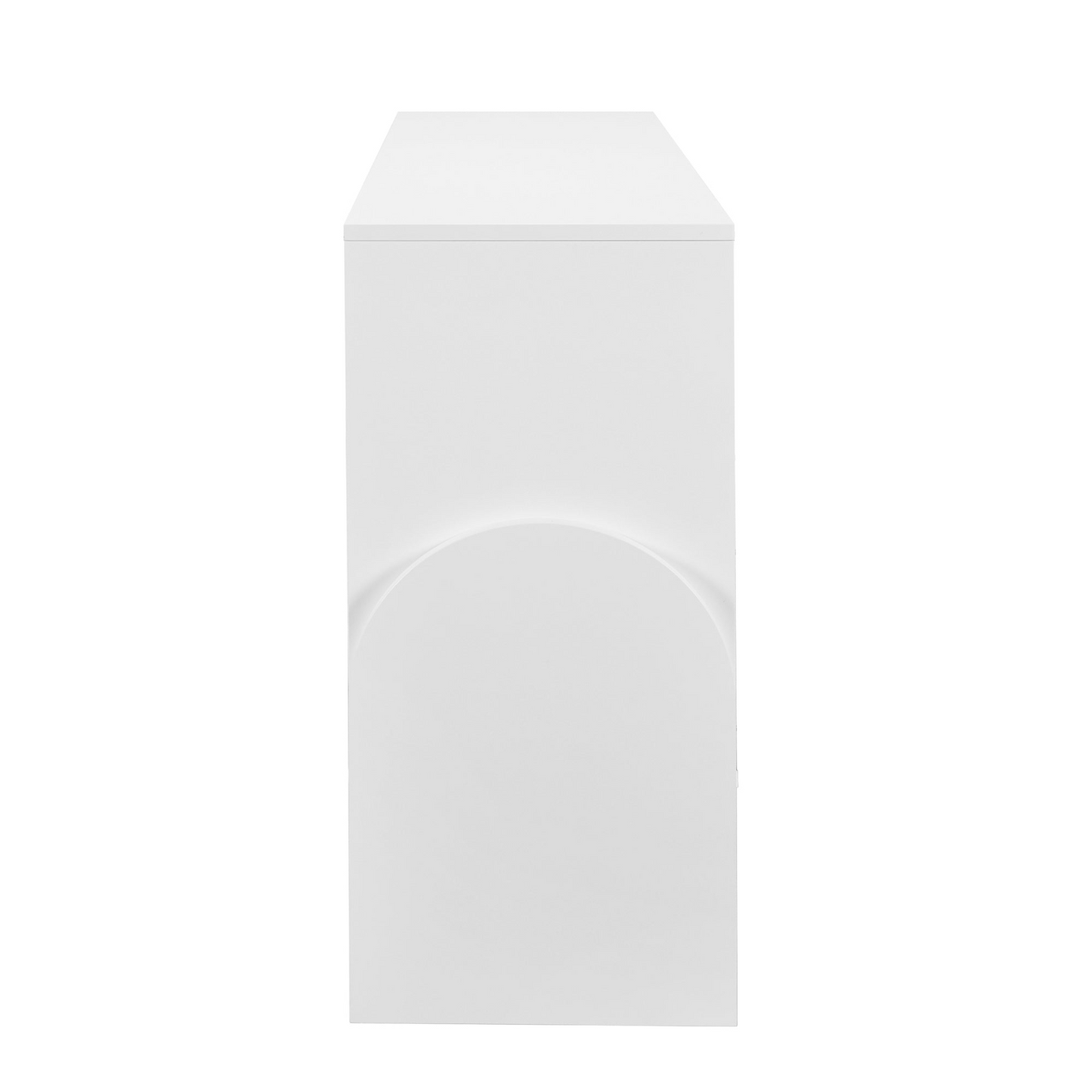 Four-Door Metal Handle Storage Cabinet, Suitable for Study, Living room, Adjustable Shelf