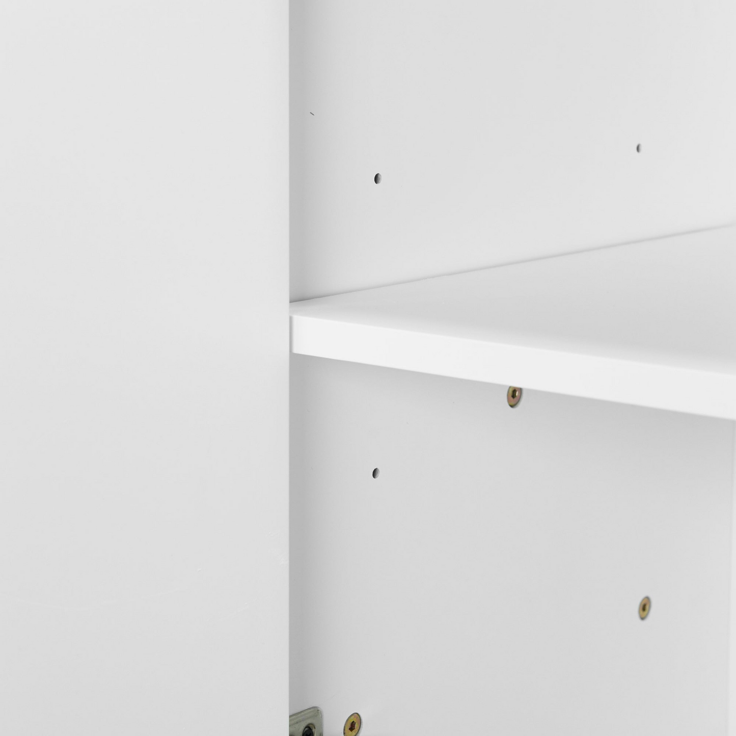 Four-Door Metal Handle Storage Cabinet, Suitable for Study, Living room, Adjustable Shelf