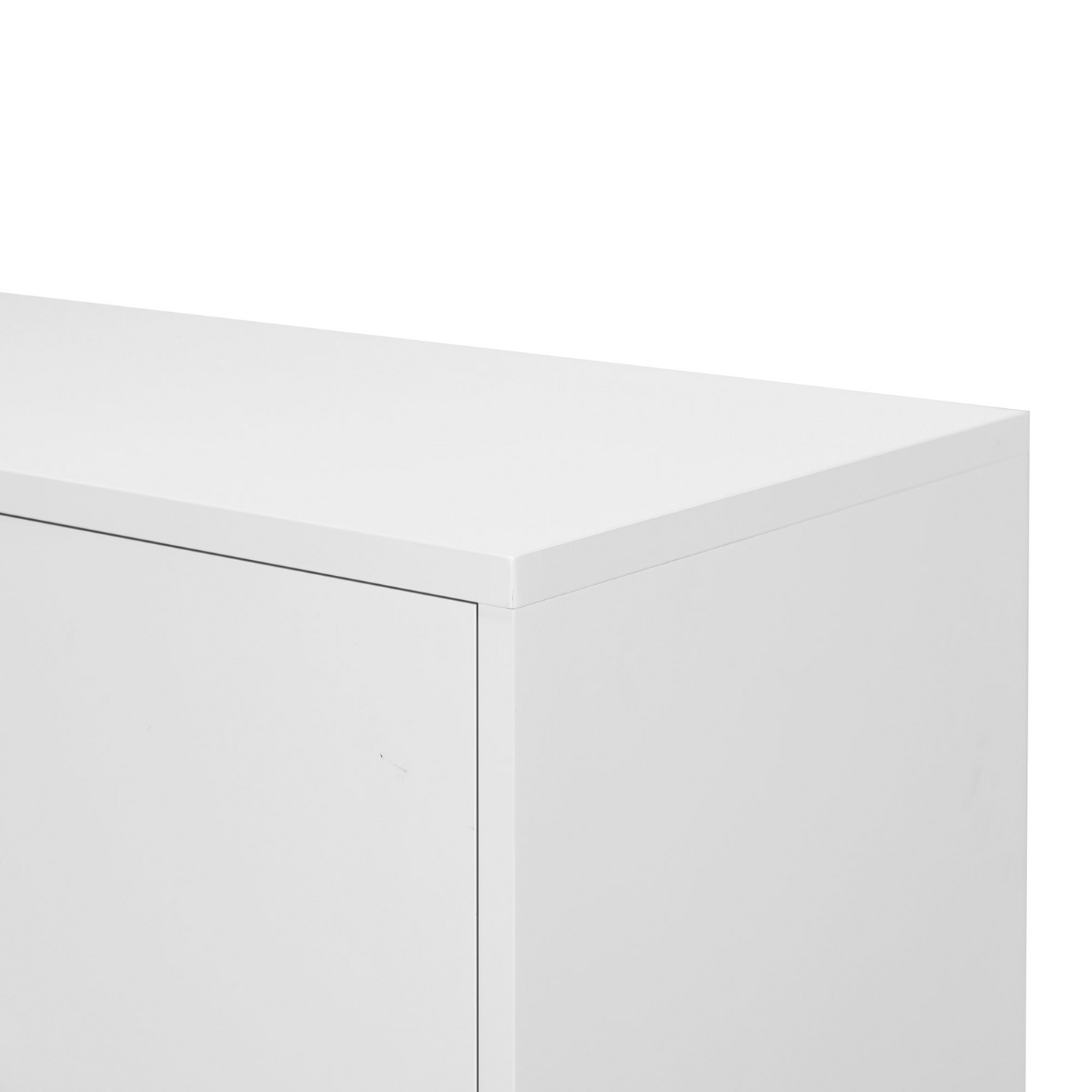 Four-Door Metal Handle Storage Cabinet, Suitable for Study, Living room, Adjustable Shelf