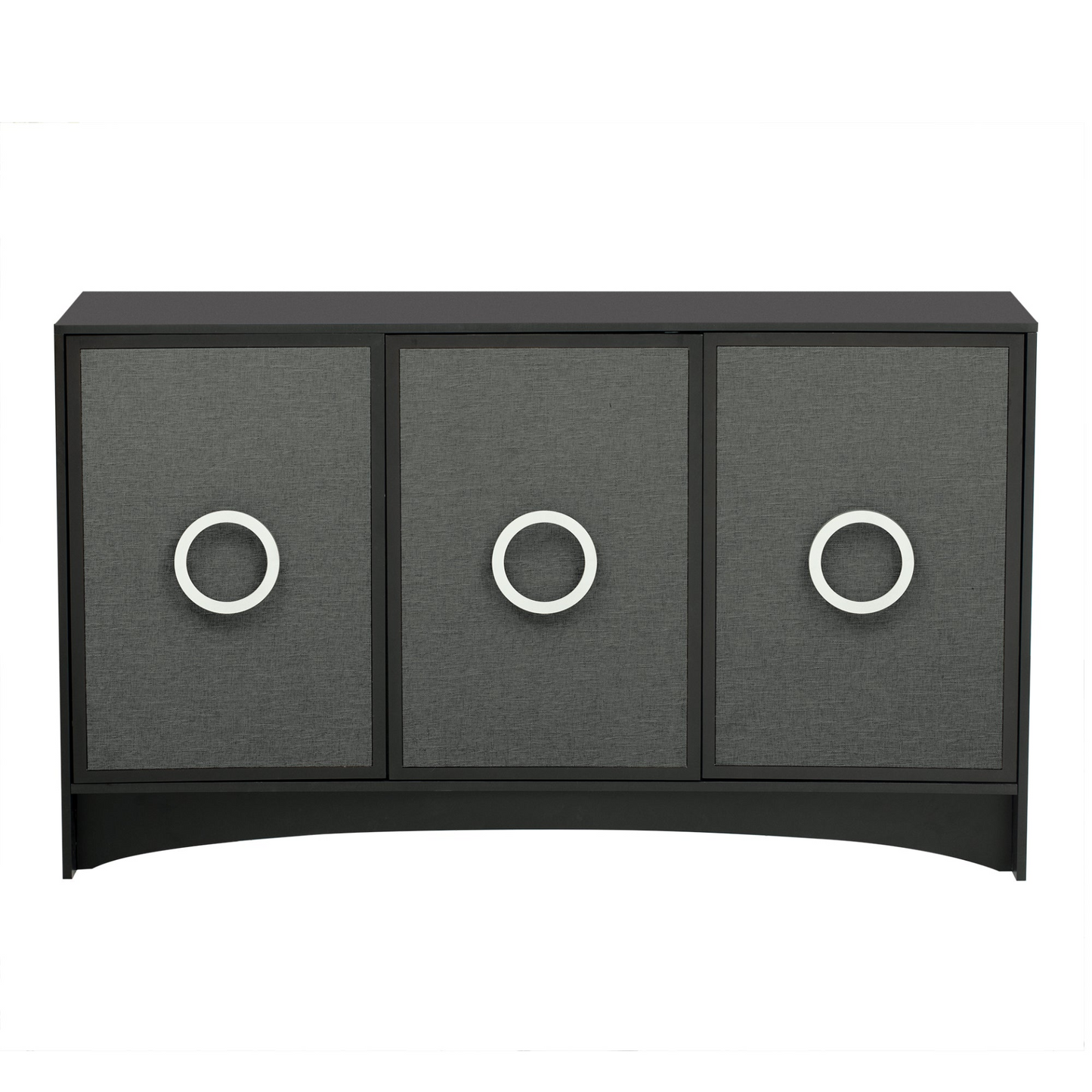 Curved Design Storage Cabinet with Three Doors and Adjustable shelves, Suitable for Corridors, Entrances, Living rooms, and Study