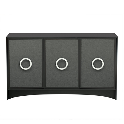 Curved Design Storage Cabinet with Three Doors and Adjustable shelves, Suitable for Corridors, Entrances, Living rooms, and Study
