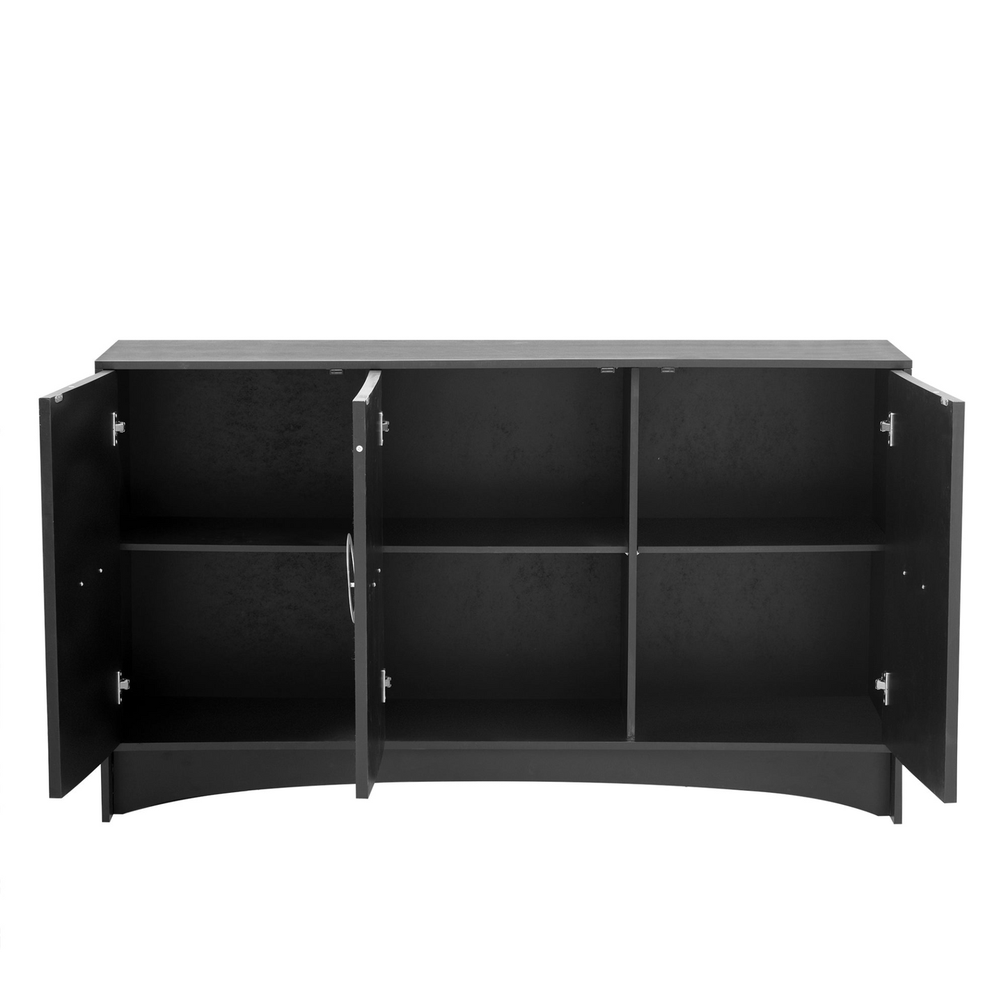 Curved Design Storage Cabinet with Three Doors and Adjustable shelves, Suitable for Corridors, Entrances, Living rooms, and Study