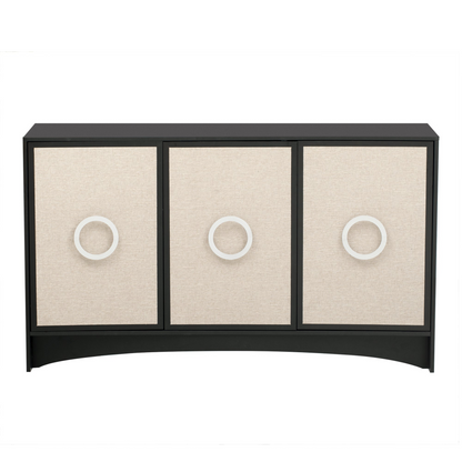 Curved Design Storage Cabinet with Three Doors and Adjustable shelves, Suitable for Corridors, Entrances, Living rooms, and Study