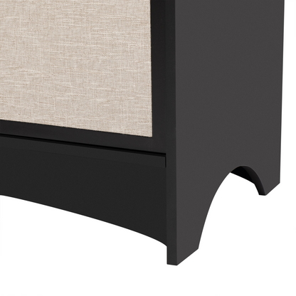 Curved Design Storage Cabinet with Three Doors and Adjustable shelves, Suitable for Corridors, Entrances, Living rooms, and Study