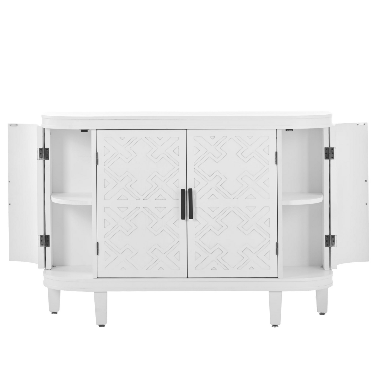 Accent Storage Cabinet Sideboard Wooden Cabinet with Antique Pattern Doors for Hallway, Entryway, Living Room