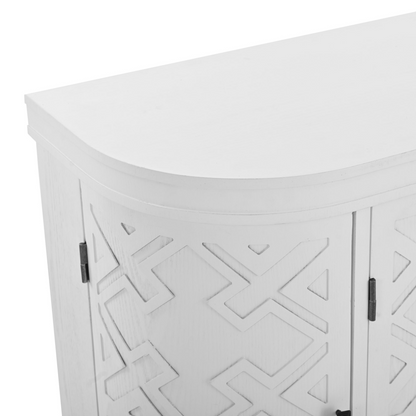 Accent Storage Cabinet Sideboard Wooden Cabinet with Antique Pattern Doors for Hallway, Entryway, Living Room