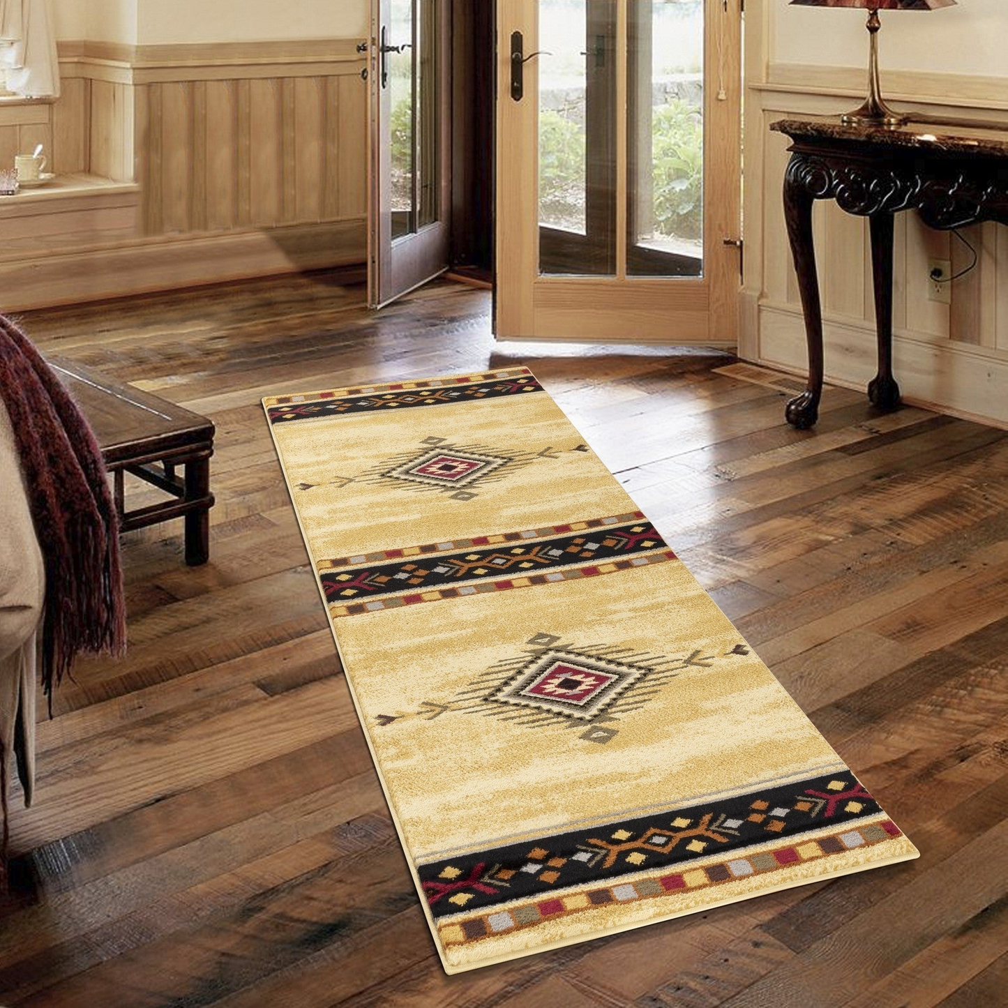 Tribes GC_YLS4003 Cream 2 ft. 7 in. x 7 ft. 3 in. Southwest Area Rug