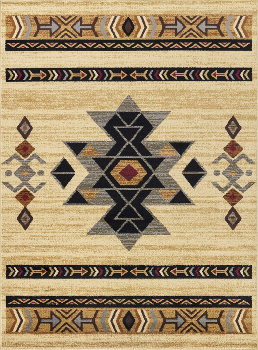 Tribes GC_YLS4006 Cream 7 ft. 10 in. x 10 ft. 3 in. Southwest Area Rug